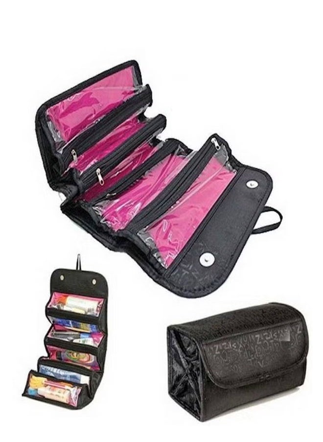 Roll N Go Large Cosmetic Bag, Classified And Stored, Large Capacity For Expansion, Black  - Image 4
