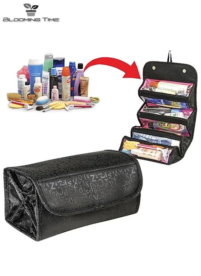 Roll N Go Large Cosmetic Bag, Classified And Stored, Large Capacity For Expansion, Black  - Image 5