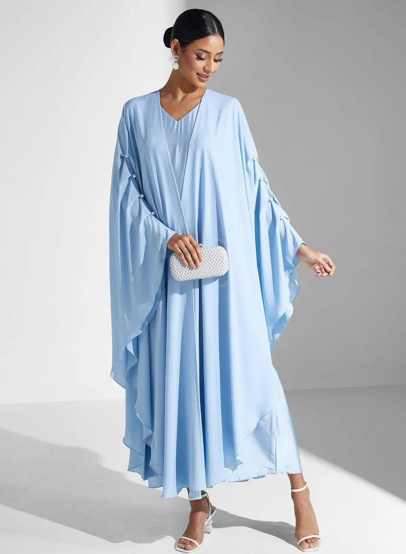 Meem by Mariyah V-Neck Cape Sleeve Abaya