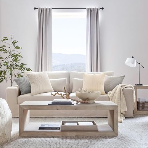 Topfinel 4 Packs Neutral Decorative Throw Pillows Covers 20x20 Inch for Living Room Couch Bed Sofa, Rustic Farmhouse Boho Neutral Home Decor, Soft Plush Striped Corduroy Square Cushion Case 50x50 cm - Image 3