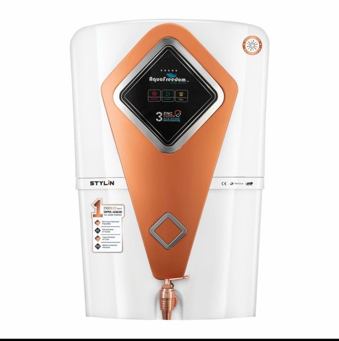 STYLINE WHITE COPPER ROCOPPERUVUFTDSALKALINEZINC 10 STAGES OF PURIFY 12L WATER PURIFIER SUITABLE FOR FULLY AUTOMATIC RO HOME AND OFFICE 1 YEAR WARRANTY ON MOTOR SMPS