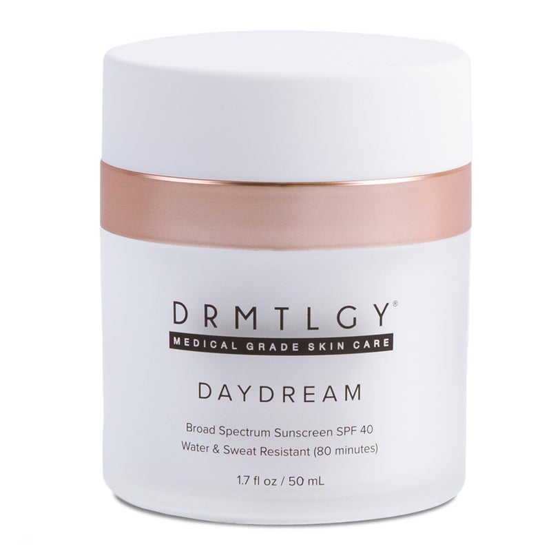 DRMTLGY Day Dream Sunscreen  Face Moisturizer SPF 40  Water  SweatResistant Sunscreen for Sensitive Skin  UVAUVB Protection Skin Care  Makeup Friendly  FSA HSA Eligible