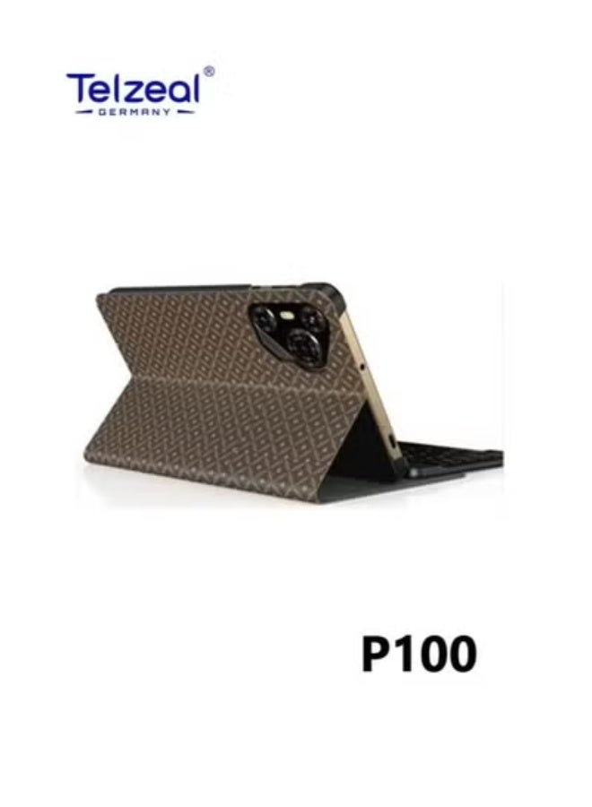 تلزيل P100 10.1-Inch Android 13 Tablet with 5G WiFi & Dual SIM, 8GB RAM 512GB ROM, Octa-Core Processor, 8000mAh Battery, Wireless Keyboard & Mouse, Dual Camera, Slim Metal Body, Touchscreen Tablet for Office, Study, Gaming & Entertainment – Gold - Image 3