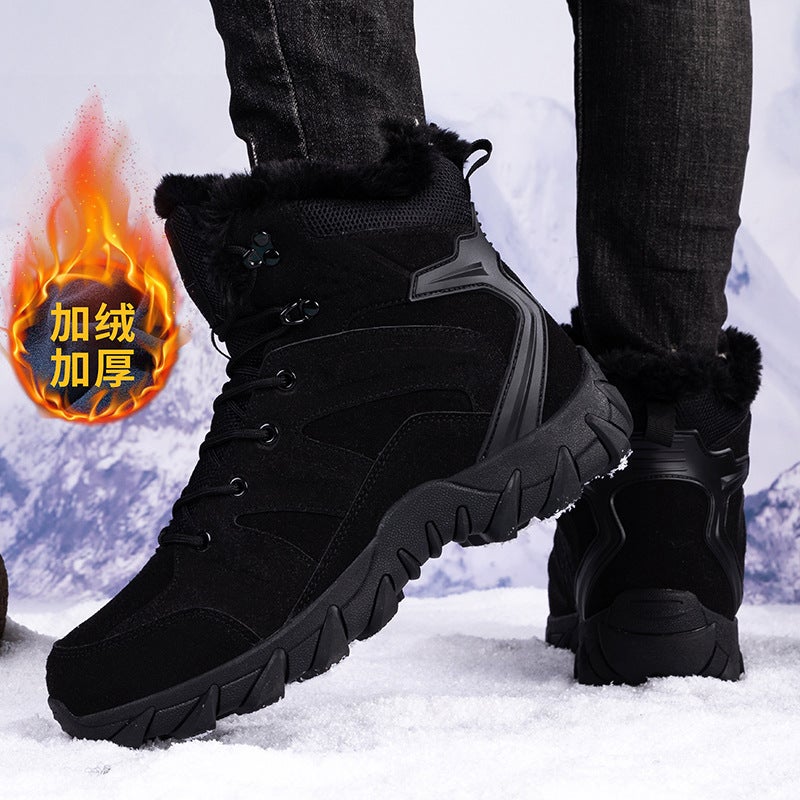 Large Size Military Boots Men'S Velvet Warm Snow Boots Outdoor Hiking Boots Men'S Combat Boots High-Top Field Boots - Image 3