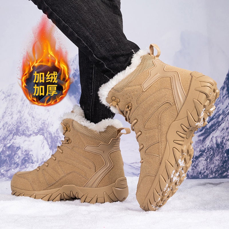Large Size Military Boots Men'S Velvet Warm Snow Boots Outdoor Hiking Boots Men'S Combat Boots High-Top Field Boots - Image 2