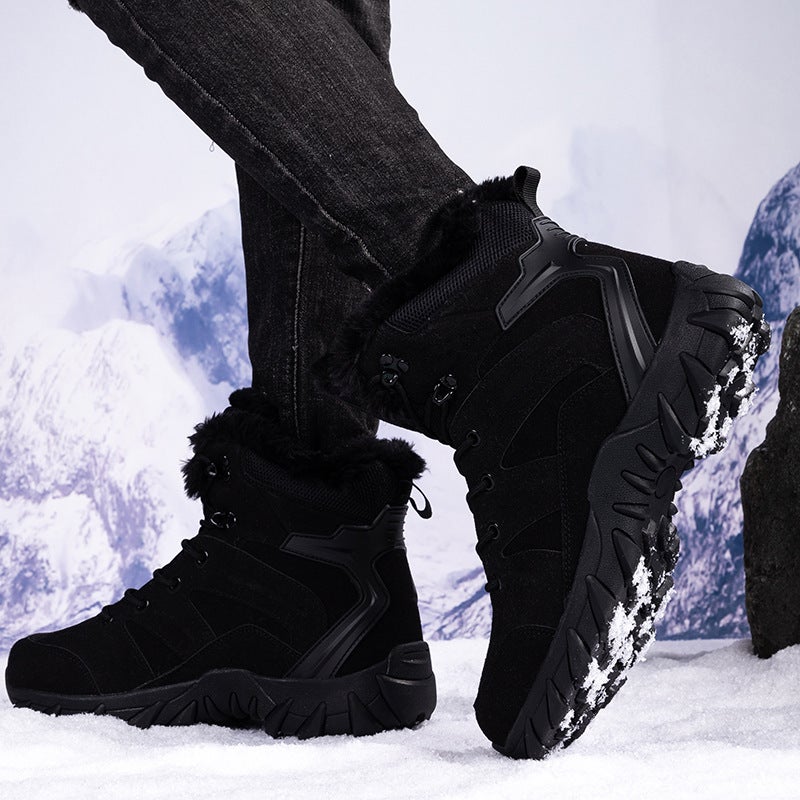 Large Size Military Boots Men'S Velvet Warm Snow Boots Outdoor Hiking Boots Men'S Combat Boots High-Top Field Boots - Image 1