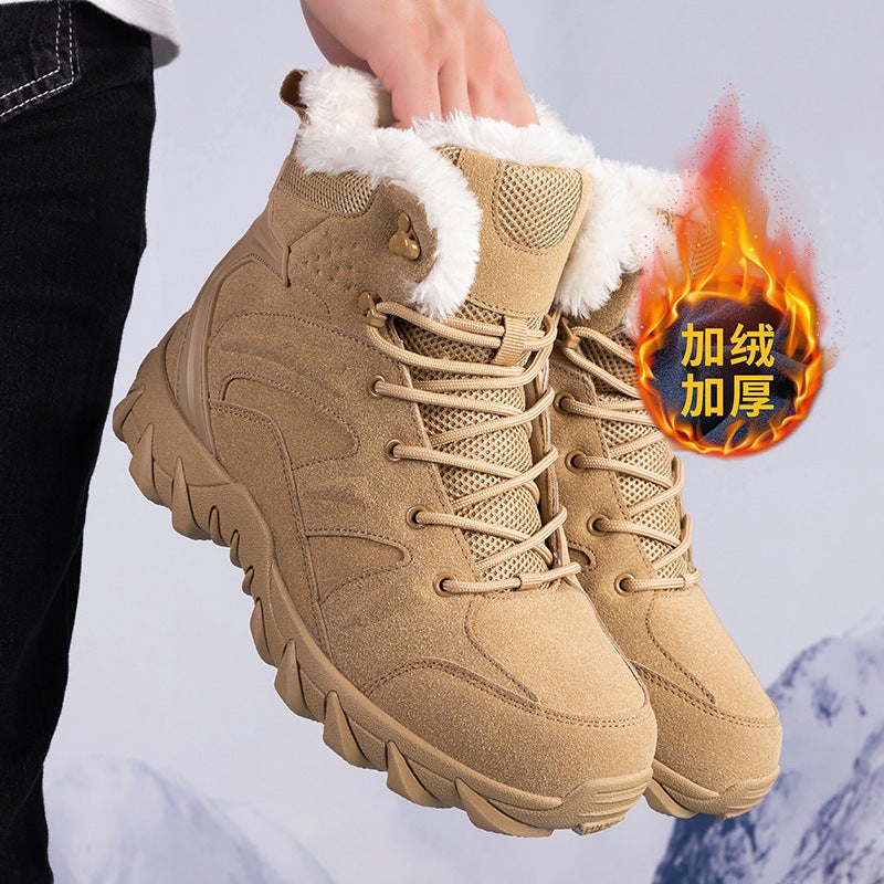 Large Size Military Boots Men'S Velvet Warm Snow Boots Outdoor Hiking Boots Men'S Combat Boots High-Top Field Boots - Image 5