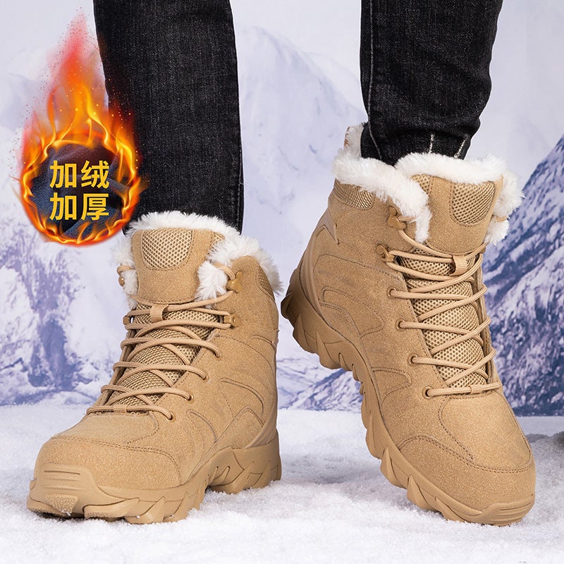 Large Size Military Boots Men'S Velvet Warm Snow Boots Outdoor Hiking Boots Men'S Combat Boots High-Top Field Boots - Image 4