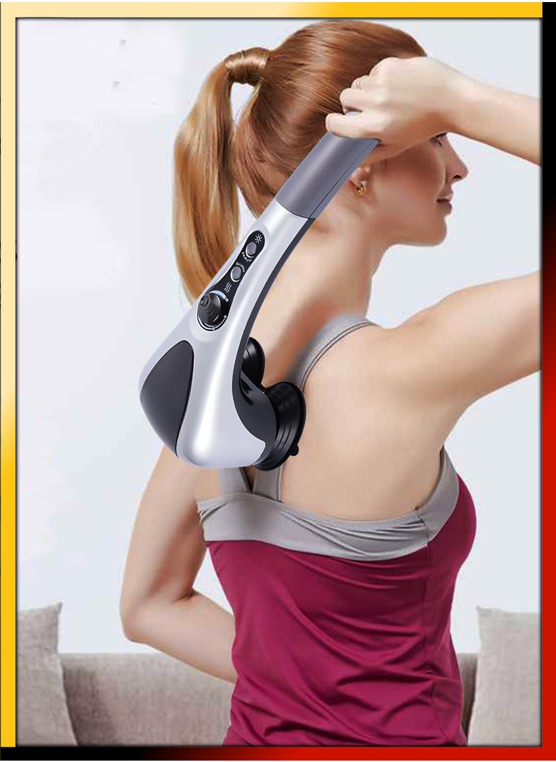 DBLEW - Handheld Double Head Full Body Massager With Heating Vibration Infrared Deep Tissue Massage Electric Dual Percussion For Neck Shoulder Back Arms Leg Foot Calf Muscle Relax Pain Hand Tension Relief - Image 1