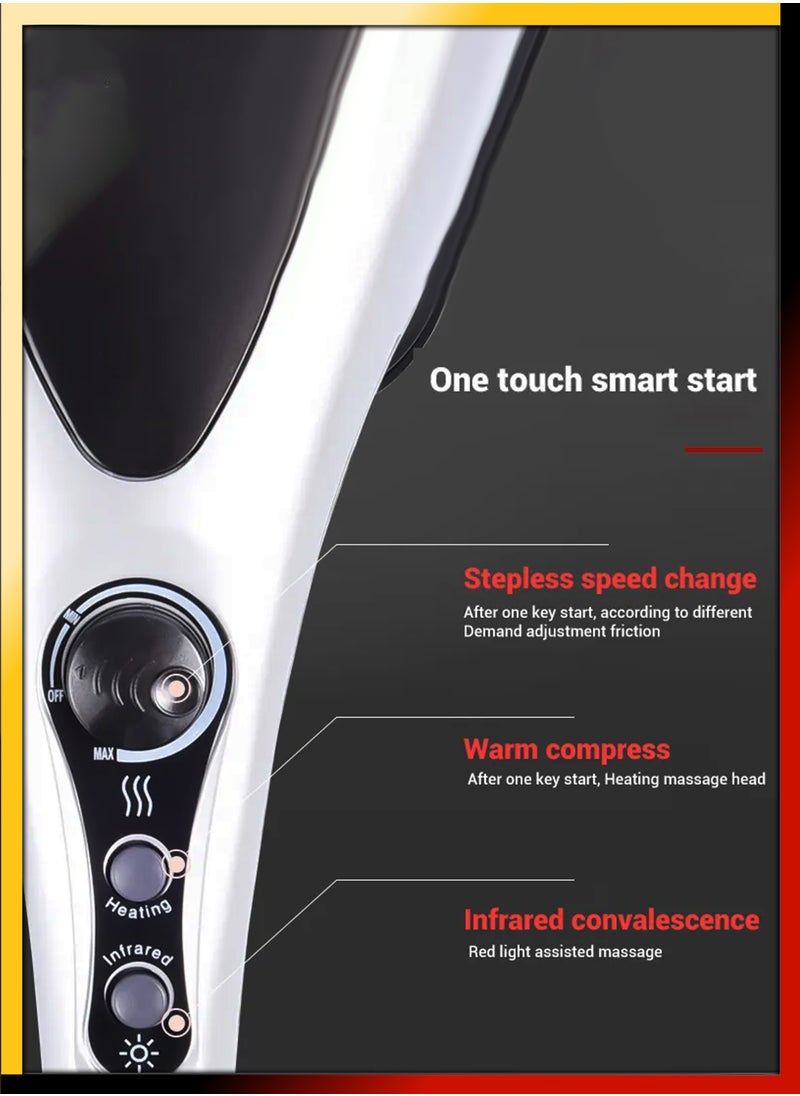 DBLEW - Handheld Double Head Full Body Massager With Heating Vibration Infrared Deep Tissue Massage Electric Dual Percussion For Neck Shoulder Back Arms Leg Foot Calf Muscle Relax Pain Hand Tension Relief - Image 1
