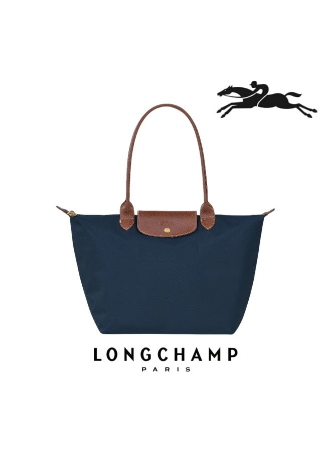 لونج شامب حقائب اليد المتوسطة Longchamp للمرأة، حقائب Tote، حقائب الكتف، الأسلوب الكلاسيكي الأزرق البحري - Image 1