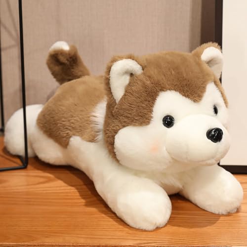 GracesDawn Stuffed AnimalsDog 118Super Soft Husky Doll Cartoon Cute Dog Plush Toys Ideal Gift for Kids Light Brown - Image 5