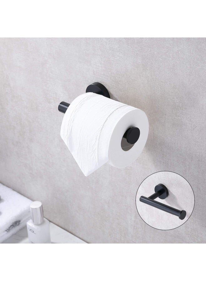 TASTOS Matte Black Toilet Paper Holder SUS304 Stainless Steel, Modern Round Tissue Roll Holders Wall Mount, Toilet Paper Roll Dispenser Bathroom 5 inch TP Holder for Kitchen Washroom - Image 2