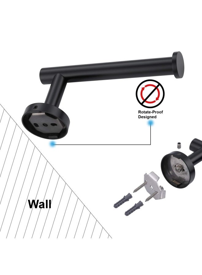 TASTOS Matte Black Toilet Paper Holder SUS304 Stainless Steel, Modern Round Tissue Roll Holders Wall Mount, Toilet Paper Roll Dispenser Bathroom 5 inch TP Holder for Kitchen Washroom - Image 5