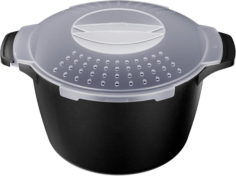 AJXX Large Microwave Cookware Steamer 2 Quart - Micro Cookware Vegetable Steamer for Cooking, Microwave Cooker with Food Container, Removable Filter and Lockab - BPA Free, Dishwasher Safe - Image 1