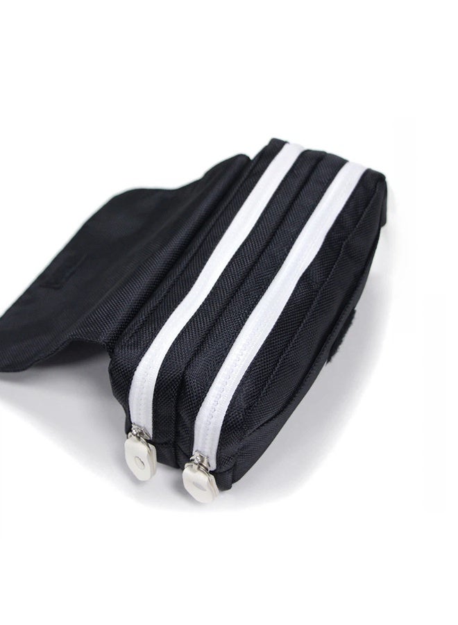 My World Pattern Black Pencil Case, Large Capacity Double Zipper Pouch, Stationery Organizer Bag 20cm10cm5cm - Image 5
