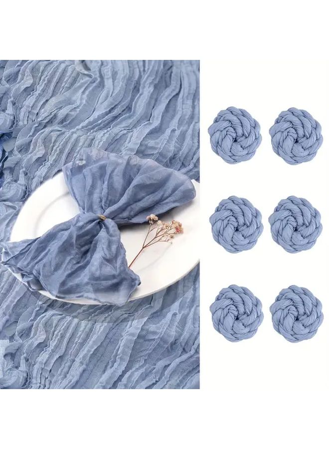 رمادي أزرق بوهيمي شاش من قماش الجبن مناديل 6 قطع 20 × 20 بوصة زفاف ديكور طعام - Image 1