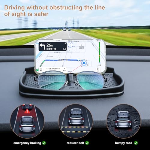 ThinSGO Anti-Slip Car Dash Grip Pad for Cell Phone, Keychains, Sun Glasses,Stand for Navigation Cell Phone (Black) - Image 4