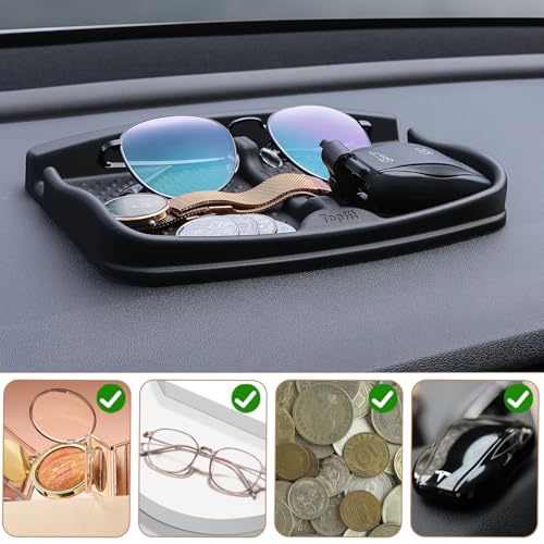 ThinSGO Anti-Slip Car Dash Grip Pad for Cell Phone, Keychains, Sun Glasses,Stand for Navigation Cell Phone (Black) - Image 3