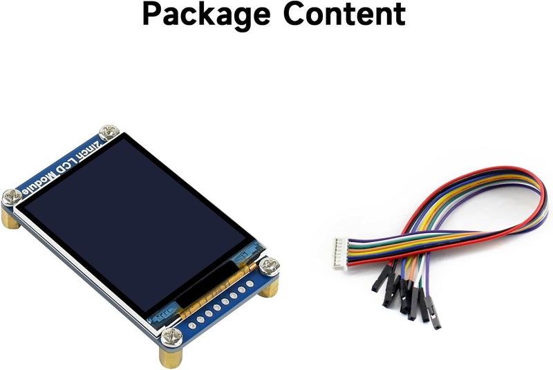 Waveshare 2inch LCD Display Module, Compatible with Raspberry Pi/Pi zero/Arduino/Esp32, with ST7789 Driver, 262K Color, IPS Screen, 240×320 Resolution, SPI Interface - Image 2