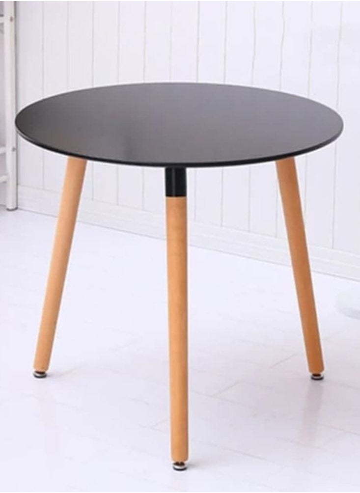 MAAS Round side table with rounded legs and sides of solid wood for coffee or dining  - Image 2