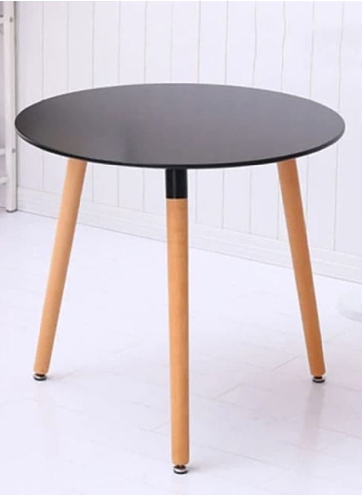 MAAS Round side table with rounded legs and sides of solid wood for coffee or dining  - Image 4