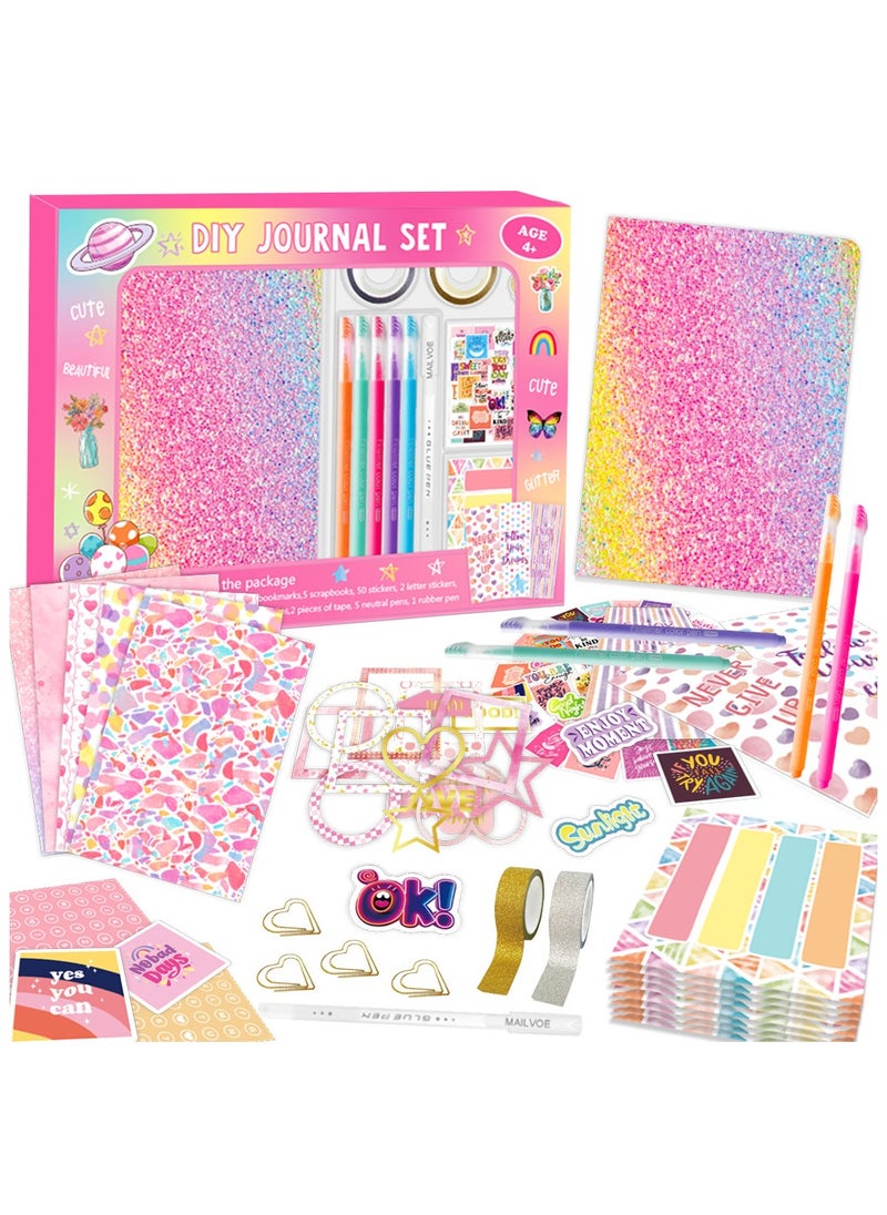 Generic - DIY Journal Kit for Girls, Scrapbook & Diary Supplies Toy Set for Ages 8-14 Year Old, Birthday Gifts for Teen Girls Craft Sets，Unleash Creativity Journaling Art Crafts Kit for Kids - Image 1