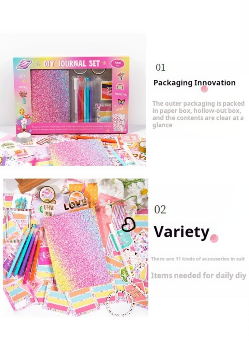 Generic - DIY Journal Kit for Girls, Scrapbook & Diary Supplies Toy Set for Ages 8-14 Year Old, Birthday Gifts for Teen Girls Craft Sets，Unleash Creativity Journaling Art Crafts Kit for Kids - Image 1