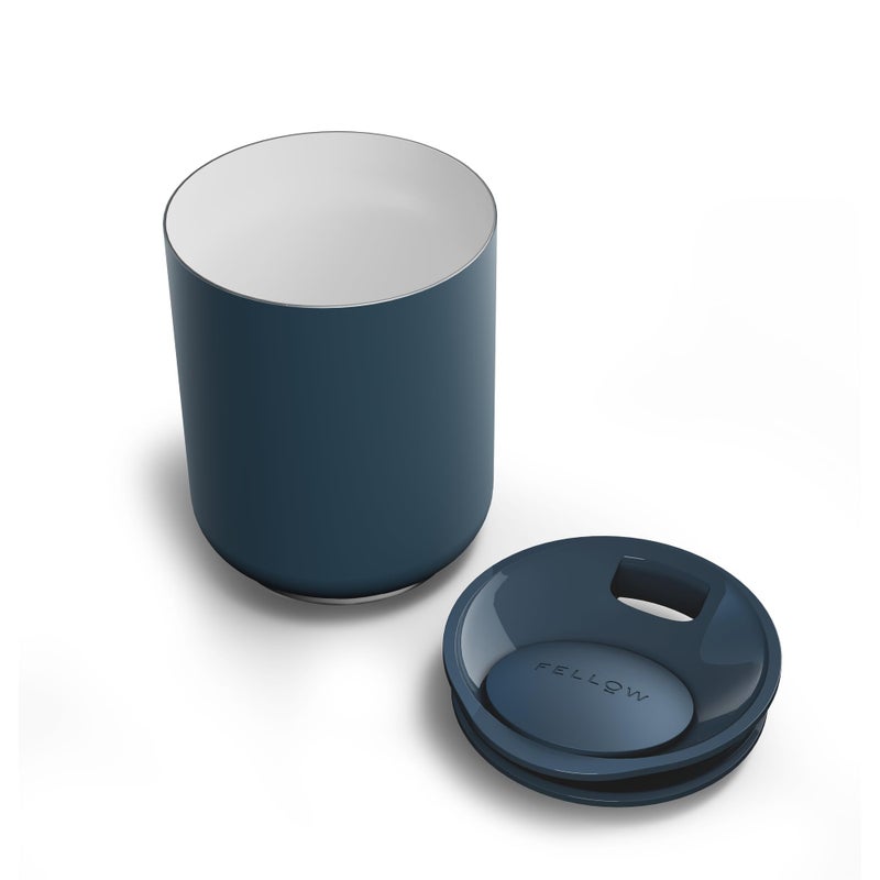 Fellow 10 oz Rocky Lowball Tumbler - Insulated Stainless Steel Whiskey and Cocktail Tumbler with Ceramic Interior and Swivel Pebble Lid (Stone Blue) - Image 2
