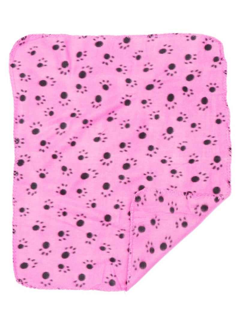 MileMelo Pet Blankets, Soft Dog Cat Pet Fleece Blankets, Extra Large Plush Throws, Touch Soft Fleece , Sleep Mat Pad Bed Cover with Paw Print, for Kitten Puppy Pink 100x70cm - Image 2