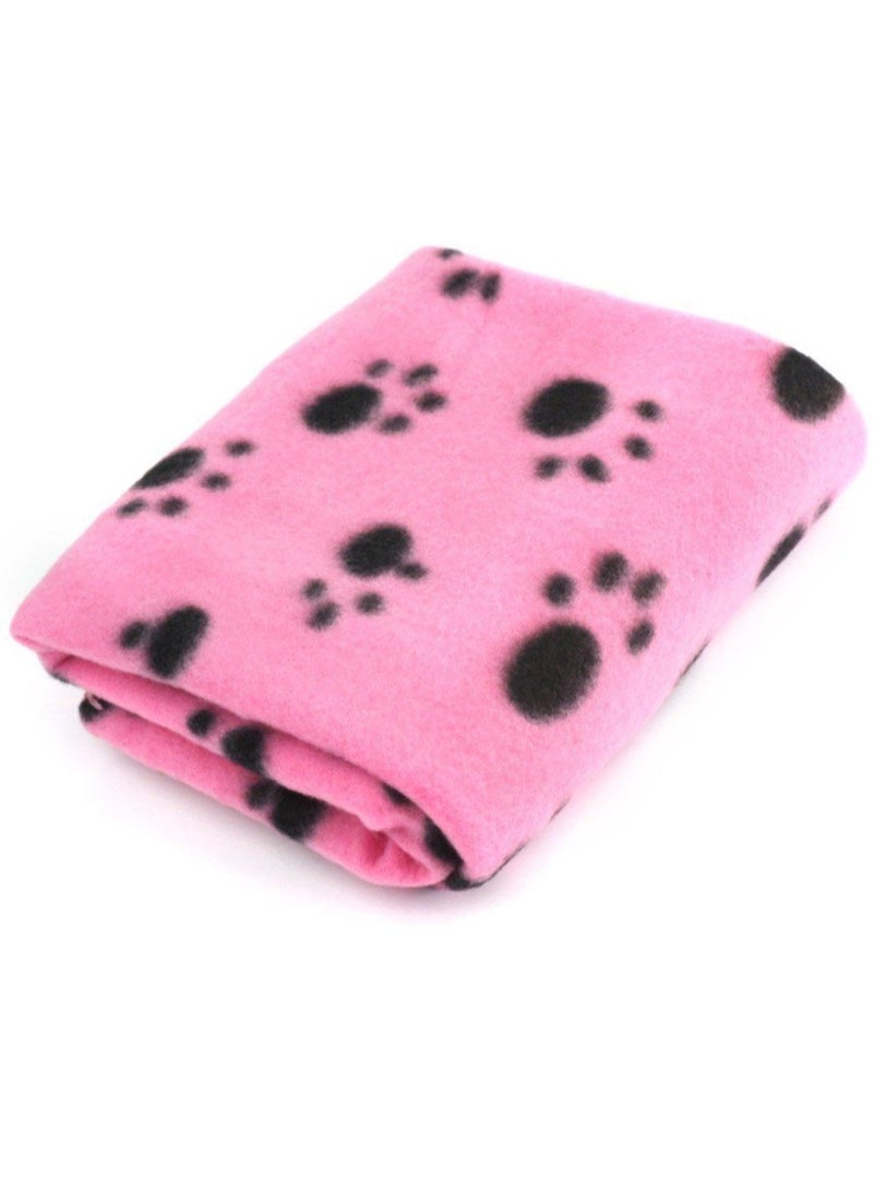 MileMelo Pet Blankets, Soft Dog Cat Pet Fleece Blankets, Extra Large Plush Throws, Touch Soft Fleece , Sleep Mat Pad Bed Cover with Paw Print, for Kitten Puppy Pink 100x70cm - Image 4