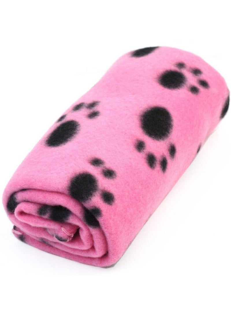 MileMelo Pet Blankets, Soft Dog Cat Pet Fleece Blankets, Extra Large Plush Throws, Touch Soft Fleece , Sleep Mat Pad Bed Cover with Paw Print, for Kitten Puppy Pink 100x70cm - Image 5