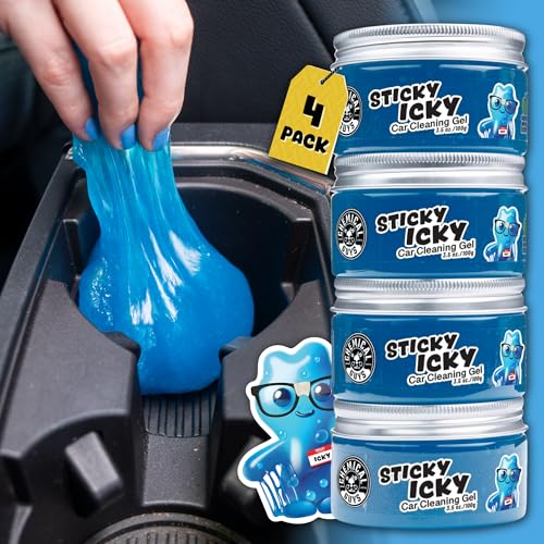 Chemical Guys Sticky Icky Car Cleaning Gel, Green Apple Scent - Detailing Gel for Vents, Keyboards, and More, 100g, 4 Pack - Image 1