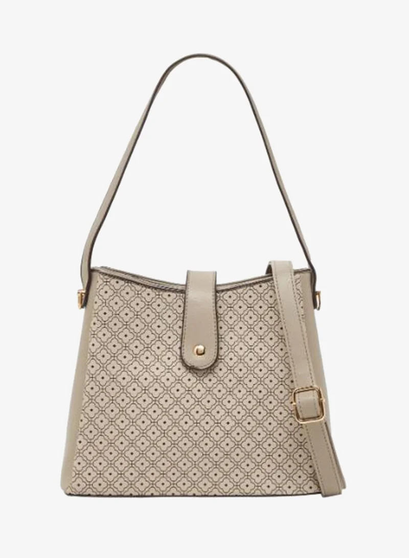 Sasha Sasha Geometric Print Tote Bag with Detachable Strap