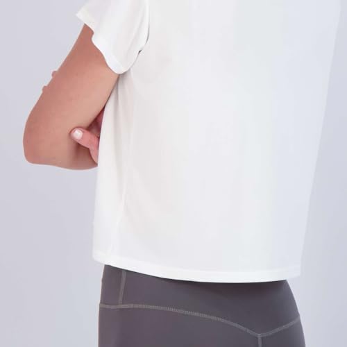 REALESSENTIALS Real Essentials 5 Pack: Women's Dry Fit Crop Top - Short Sleeve Crew Neck Stretch Athletic Tee (Available in Plus Size) - Set 5, S - Image 3