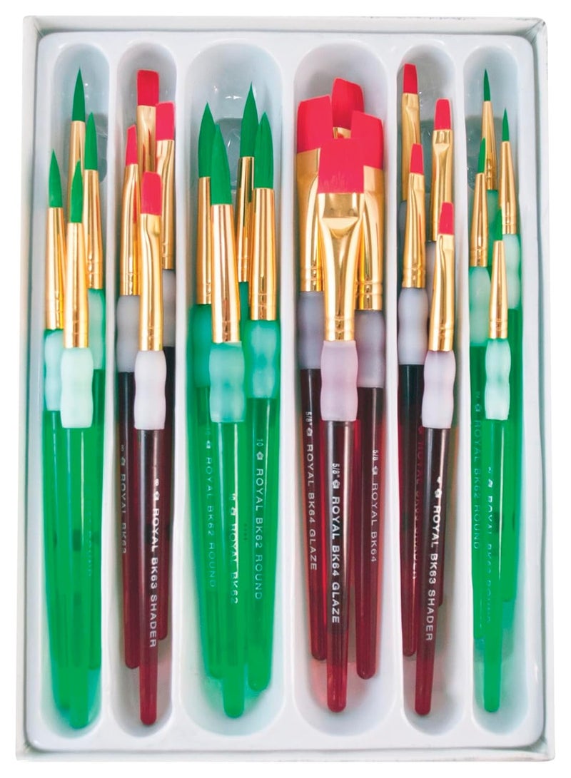 Brushes Paint Big Kids Choice Round and Flat Value Set of 24
