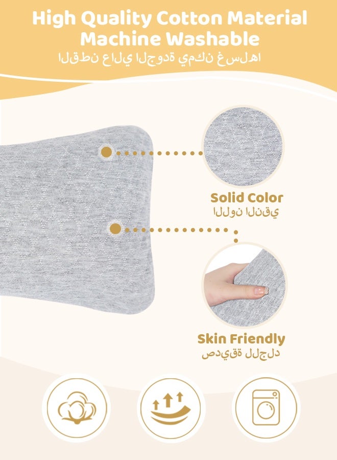 وسادة صغيرة للنوم، وسادة الرقبة ودعم الخصر، وسادة السفر للطائرات والسيارات والمكاتب والمنزل - وسادة صغيرة ناعمة وقابلة للغسل على الجانب النائم، وردي - 1 - Image 2