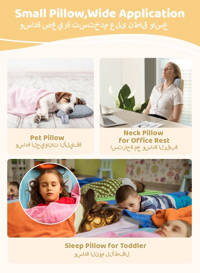 وسادة صغيرة للنوم، وسادة الرقبة ودعم الخصر، وسادة السفر للطائرات والسيارات والمكاتب والمنزل - وسادة صغيرة ناعمة وقابلة للغسل على الجانب النائم، وردي - 1 - Image 4