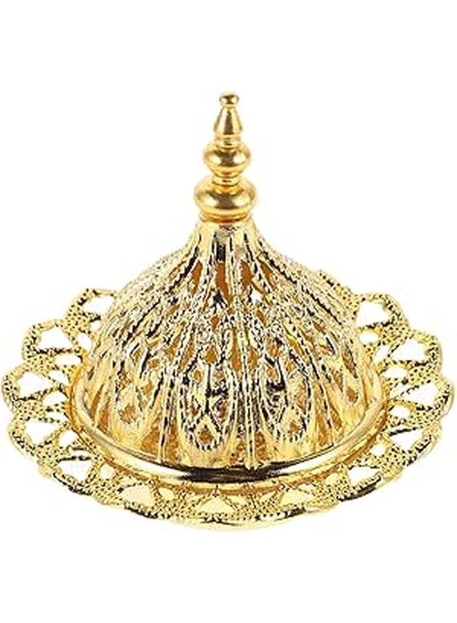 Vintage Gold Metal Hollow Incense Burner Holder with Removable Ash Tray for Meditation - Image 1
