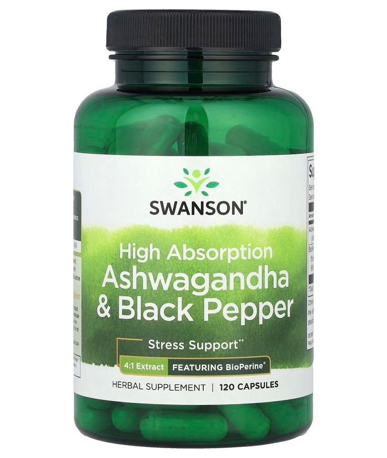 High Absorption Ashwagandha & Black Pepper 120 Capsules