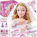 Toylink Doll Head for Hair Styling Kids Makeup Set Blonde Bride Beauty Stylist Pretend Play Toy With Bridal Veil Hairdryer Curling Iron Hair Salon Toy Birthday Gift For Girl 3 4 5 6 7 8 Years Old - Image 2