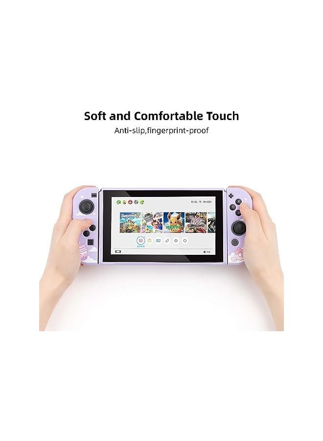 erorex Protective Case Compatible with Nintendo Switch, Soft TPU Slim Case Cover Compatible with Nintendo Switch Console and Joy-Con (Ice Cream Cat) [video game] - Image 3