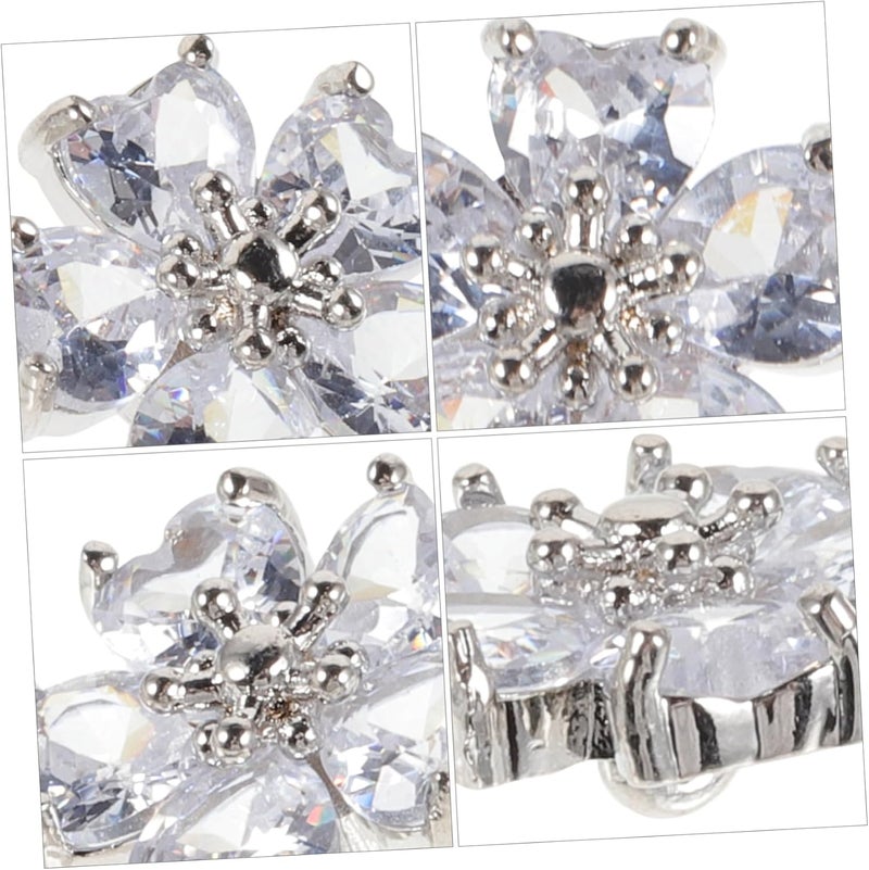 DOITOOL 2pcs Silver Rhinestone Metal Buttons for Sewing Decorative Zircon Button Embellishments for Sweaters and Cardigans Crafting Accessories - Image 3