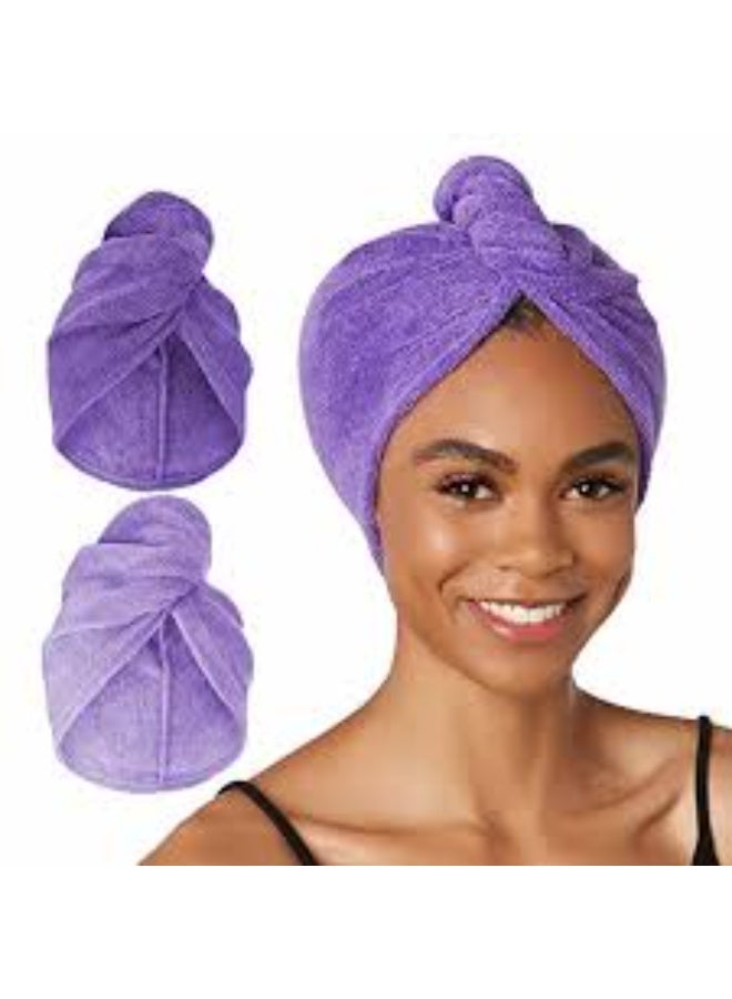 Microfiber Hair Towel Fast Drying Curling Hair Turban Super Absorbent Head Towels Wrap Wet Hair Cap 1PC may vary color - Image 3