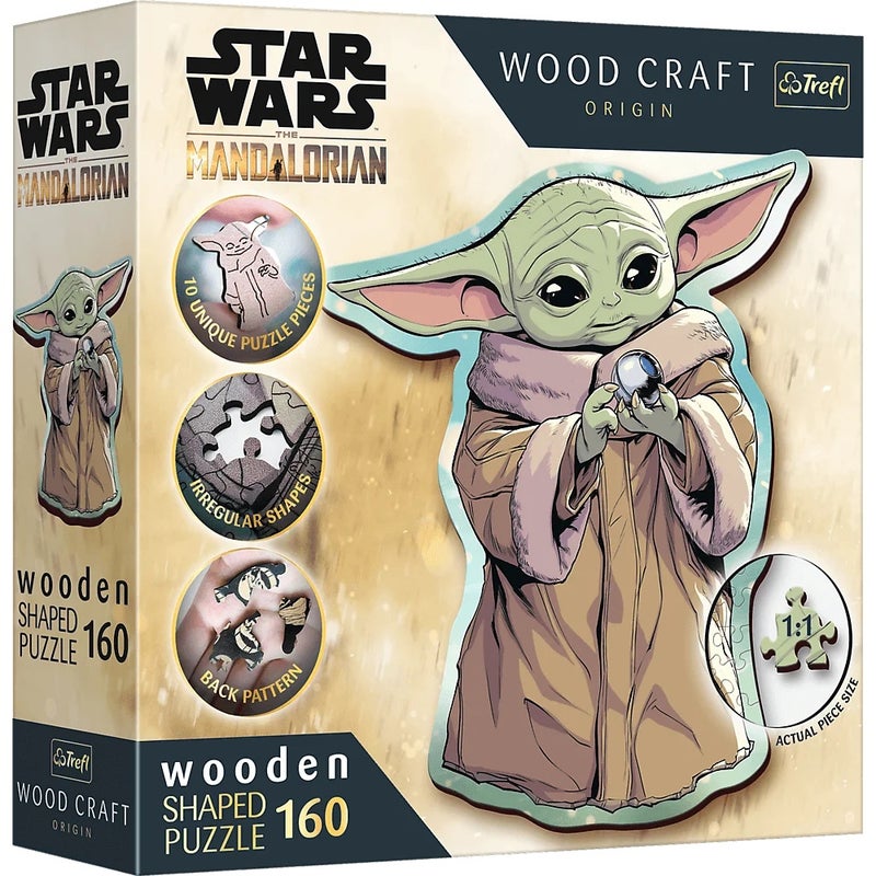 Trefl - Wood Craft Origin Star Wars Grogu Wooden Puzzle 160 Pieces - 20185 - Image 1