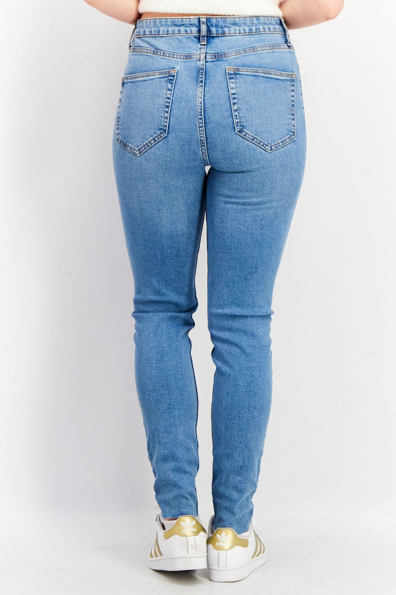 Miss Selfridge جينز نسائي بقصة عادية، مغسول وقابل للتمدد، أزرق - Image 4