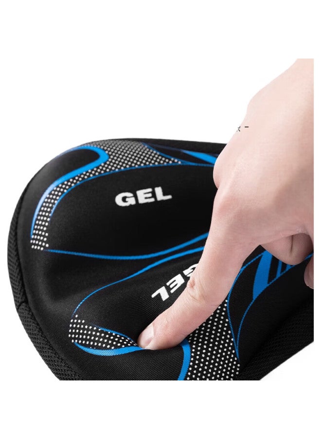 SolarStorm Bicycle Seat Cover, Thickened Silicone Foam Saddle Cover, Mountain Bike And Exercise Bike Seat Cover, Black And Blue - Image 2