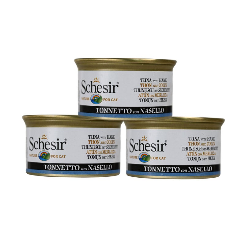 Schesir Tuna Whole Meat & Rice in Jelly Cat Wet Food - High-Protein Premium Nutrition for Adult Cats, 85g Natural Ingredients, Easy to Digest (Pack of 3) - Image 1