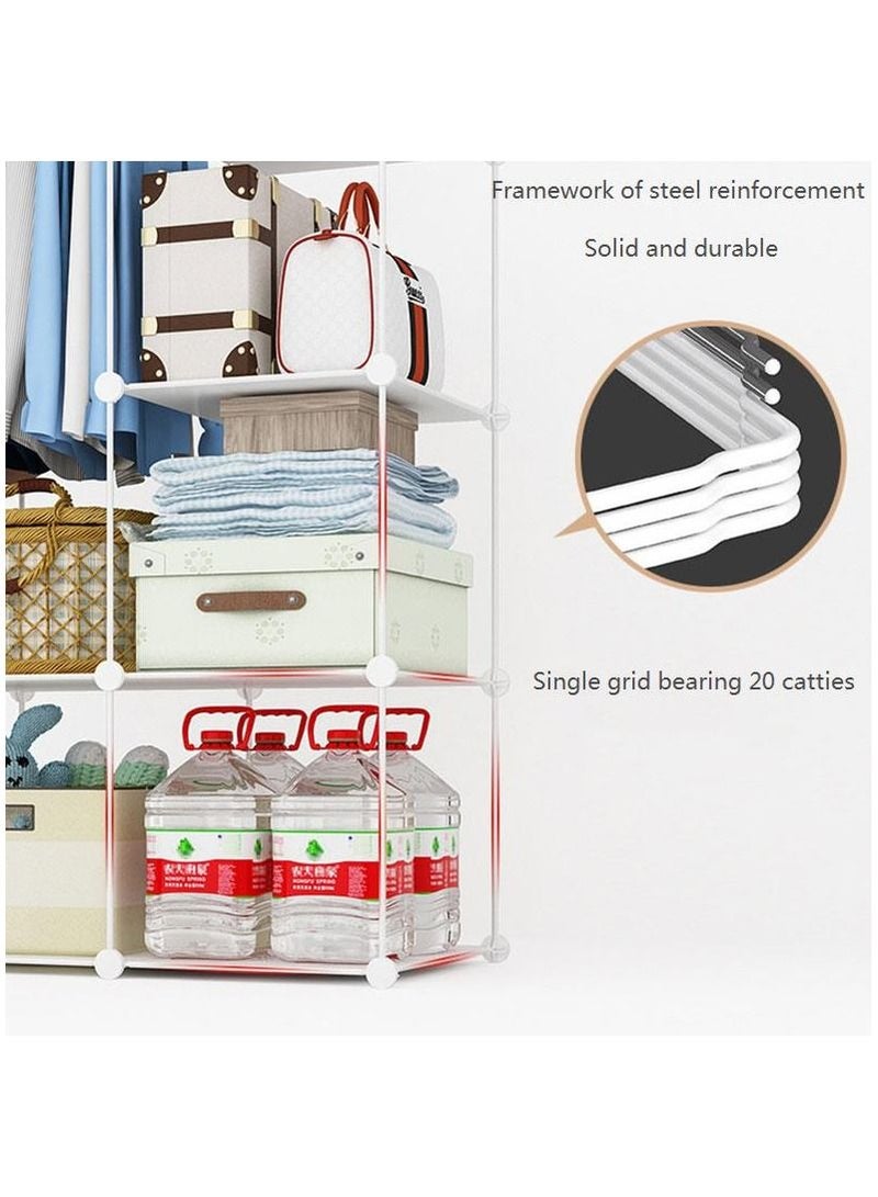 Cool Baby COOLBABY Portable Wardrobe for Hanging Clothes,Combination Armoire,Modular Cabinet for Space Saving,Put Bags,Toys,Hanging Clothes,12 Doors 2 Hanging,111×47×147cm - Image 5