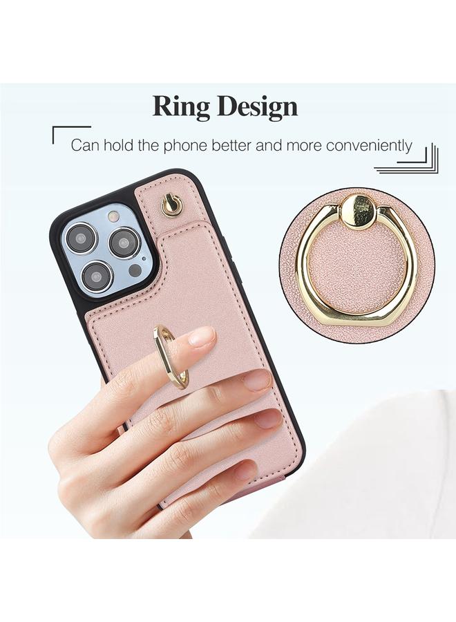 Zaboon Case For iPhone 12 Pro Max YM005 Skin Feel Card Bag Phone Case with Long Lanyard - Image 4